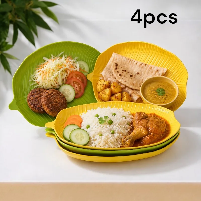 ৪ পিস পাতার আকৃতির ফল ও স্ন্যাক ট্রে